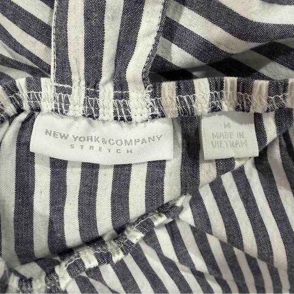 New York & Company Deep Navy and White Striped Midi Dress - Picture 9 of 11